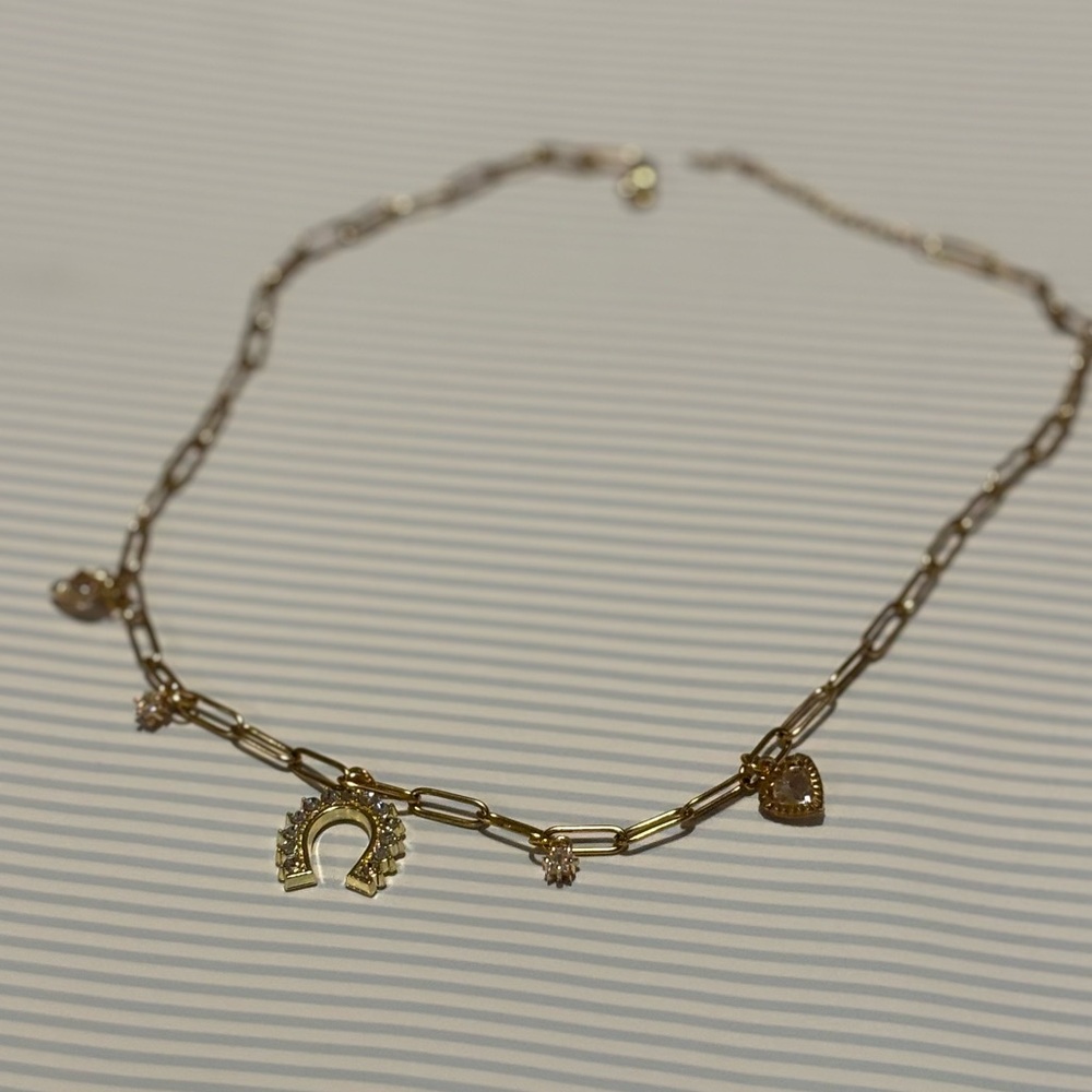 Gold Tone Charm Necklace No. 5